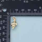 Sea Shell Conch Charm 18K Gold Filled Charm for Charm Bar Bracelets Necklaces Charms Gold Filled Charms Minimalist CZ Pave