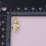 Sea Shell Conch Charm 18K Gold Filled Charm for Charm Bar Bracelets Necklaces Charms Gold Filled Charms Minimalist CZ Pave