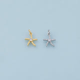 Starfish Star Fish Charm 18K Gold Filled Charm for Charm Bar Bracelets Necklaces Charms Gold Filled Charms Minimalist CZ Pave