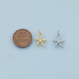 Starfish Star Fish Charm 18K Gold Filled Charm for Charm Bar Bracelets Necklaces Charms Gold Filled Charms Minimalist CZ Pave