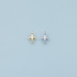 Airplane Charm 18K Gold Filled Charm for Charm Bar Bracelets Necklaces Charms Gold Filled Charms Minimalist CZ Pave