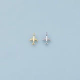 Airplane Charm 18K Gold Filled Charm for Charm Bar Bracelets Necklaces Charms Gold Filled Charms Minimalist CZ Pave