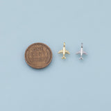 Airplane Charm 18K Gold Filled Charm for Charm Bar Bracelets Necklaces Charms Gold Filled Charms Minimalist CZ Pave
