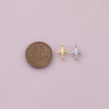 Airplane Charm 18K Gold Filled Charm for Charm Bar Bracelets Necklaces Charms Gold Filled Charms Minimalist CZ Pave