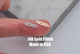xoxo connector - sterling silver charm bar - 4-5 mm tall -permanent jewelry connectors- supplies, wholesale, bulk, gym