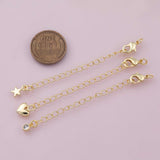 18K Gold Filled Chain Extender for Necklace Bracelet Supply Component Findings Extenders Lobster Claw Clasps with Gold Extender Chain