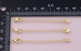 18K Gold Filled Chain Extender for Necklace Bracelet Supply Component Findings Extenders Lobster Claw Clasps with Gold Extender Chain