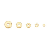 Gold PVD Plated Spacers 100pcs Flat Disc Roundel Spacer Heishi Beads Tarnish Resistant Made in USA