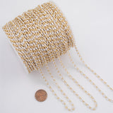 14K Gold Filled White Enamel Chain 1 yard per order