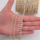 14K Gold Filled White Enamel Chain 1 yard per order