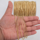 Gold 2.5mm Cuban Curb Chain 1 yard per order Tarnish Resistant