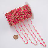 Gold Enamel Red Enamel Chain 1 yard per order Tarnish Resistant