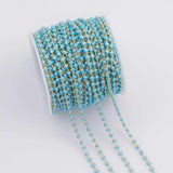 Gold Enamel Chain Egg Style Turquoise 1 yard per order Tarnish Resistant