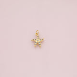 Blue starfish star fish charm 18k Gold Filled Charm Bar Bracelets and Necklaces Silver Pave CZ Minimalist Charms