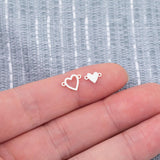 Mother Mom Daughter Heart Set Connector - 14Kt Gold Filled or Sterling Silver Connectors- for Bracelet or Necklace Permanent Jewelry Supply