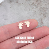 Baby Feet Foot Permanent Jewelry Connector- 14kt gold filled or Sterling Silver - Made in the USA - Custom