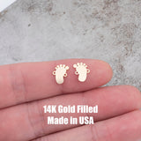 Baby Feet Foot Permanent Jewelry Connector- 14kt gold filled or Sterling Silver - Made in the USA - Custom