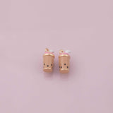 3D Milk Tea Boba Bubble Tea Charm 18K Gold Filled Charm for Charm Bar Bracelets Necklaces Charms Gold Filled Charms Minimalist CZ Pave
