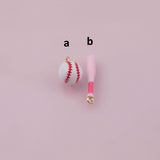Baseball ball and bat Charm 18K Gold Filled Charm for Charm Bar Bracelets Necklaces Charms Gold Filled Charms Minimalist CZ Pave