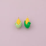 Corn on the Cob Charm 18K Gold Filled Charm for Charm Bar Bracelets Necklaces Charms Gold Filled Charms Minimalist CZ Pave