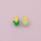Corn on the Cob Charm 18K Gold Filled Charm for Charm Bar Bracelets Necklaces Charms Gold Filled Charms Minimalist CZ Pave