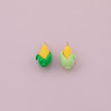 Corn on the Cob Charm 18K Gold Filled Charm for Charm Bar Bracelets Necklaces Charms Gold Filled Charms Minimalist CZ Pave