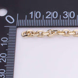 Gold Plated Faceted Oval Chain 4x5mm Ion Plated Tarnish Resistant Sold by the Yard
