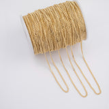 Gold 2.5mm Cuban Curb Chain 1 yard per order Tarnish Resistant
