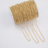 Gold 2.5mm Cuban Curb Chain 1 yard per order Tarnish Resistant