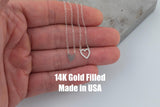 Mother Daughter Heart Set Necklace Connector - 14Kt Gold Filled or Sterling Silver Connectors- for Necklace - Permanent Jewelry Supply