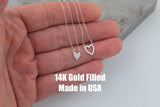 Mother Daughter Heart Set Necklace Connector - 14Kt Gold Filled or Sterling Silver Connectors- for Necklace - Permanent Jewelry Supply