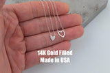 Mother Daughter Heart Set Necklace Connector - 14Kt Gold Filled or Sterling Silver Connectors- for Necklace - Permanent Jewelry Supply
