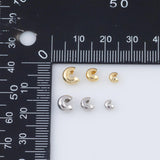 20pcs Gold Crimp Covers 4mm 3mm 2mm - Gold PVD Ion Plated Tarnish Resistant Crimp Covers