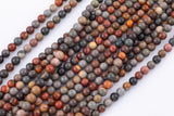 Natural Grayish Picasso Jasper Grade AAA Smooth Round 6mm, 8mm, 10mm, 12mm - Full 16 Inch Strand Smooth Gemstone Beads