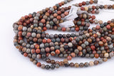 Natural Grayish Picasso Jasper Grade AAA Smooth Round 6mm, 8mm, 10mm, 12mm - Full 16 Inch Strand Smooth Gemstone Beads