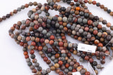 Natural Grayish Picasso Jasper Grade AAA Smooth Round 6mm, 8mm, 10mm, 12mm - Full 16 Inch Strand Smooth Gemstone Beads