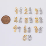 Number Charms 0-9 Gold Plated Ion PVD Plated Tarnish Resistant about 12mm tall