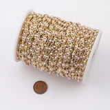 Evil eye pearl chain Gold Plated 1 yard per order