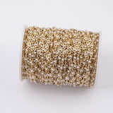 Evil eye pearl chain Gold Plated 1 yard per order