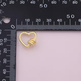 Carabiner screw clasp heart 18K Gold Filled Charm for Charm Bar Bracelets Necklaces Charms Gold Filled Charms Minimalist CZ Pave