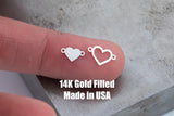 Mother Mom Daughter Heart Set Connector - 14Kt Gold Filled or Sterling Silver Connectors- for Bracelet or Necklace Permanent Jewelry Supply