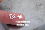 Mother Mom Daughter Heart Set Connector - 14Kt Gold Filled or Sterling Silver Connectors- for Bracelet or Necklace Permanent Jewelry Supply