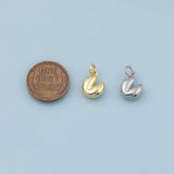 Fortune Cookie Charm 18K Gold Filled Charm for Charm Bar Bracelets Necklaces Charms Gold Filled Charms Minimalist CZ Pave