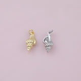 Sea Shell Conch Charm 18K Gold Filled Charm for Charm Bar Bracelets Necklaces Charms Gold Filled Charms Minimalist CZ Pave
