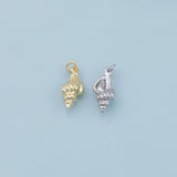 Sea Shell Conch Charm 18K Gold Filled Charm for Charm Bar Bracelets Necklaces Charms Gold Filled Charms Minimalist CZ Pave