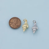 Sea Shell Conch Charm 18K Gold Filled Charm for Charm Bar Bracelets Necklaces Charms Gold Filled Charms Minimalist CZ Pave