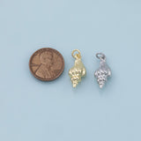 Sea Shell Conch Charm 18K Gold Filled Charm for Charm Bar Bracelets Necklaces Charms Gold Filled Charms Minimalist CZ Pave