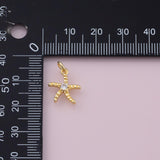 Starfish Star Fish Charm 18K Gold Filled Charm for Charm Bar Bracelets Necklaces Charms Gold Filled Charms Minimalist CZ Pave