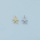 Starfish Star Fish Charm 18K Gold Filled Charm for Charm Bar Bracelets Necklaces Charms Gold Filled Charms Minimalist CZ Pave
