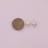 Airplane Charm 18K Gold Filled Charm for Charm Bar Bracelets Necklaces Charms Gold Filled Charms Minimalist CZ Pave